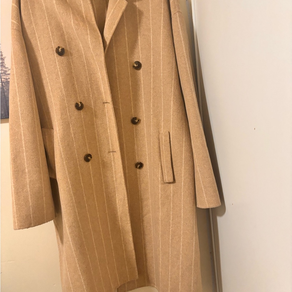 Zara Beige Double-Breasted Trench Coat